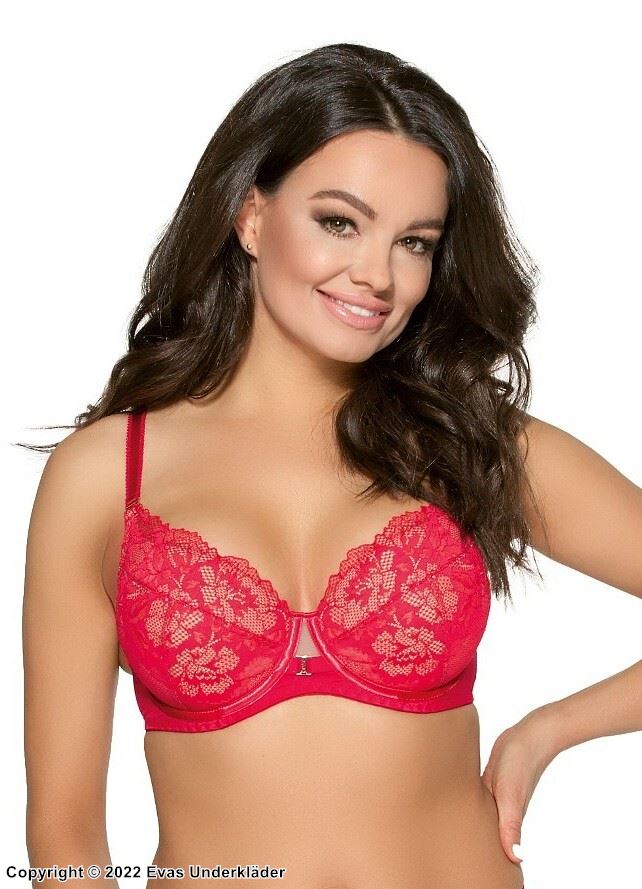 Beautiful push-up bra, openwork lace, flowers, A to G-cup